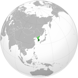 Location of Republic of Korea