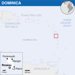 Location of Commonwealth of Dominica