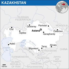 Lage von Republik Kasachstan