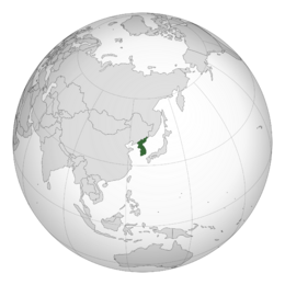 Location of People's Republic of Korea