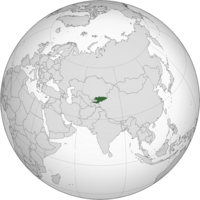 Kyrgyzstan is a small country south of Kazakhstan, east of Uzbekistan, north of Tajikistan, and west of China.