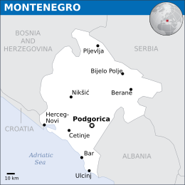 Location of Montenegro