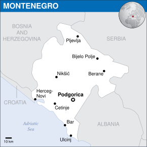 Location of Montenegro