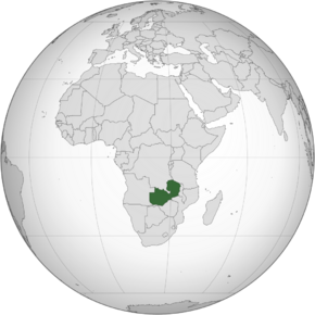 Location of Republic of Zambia