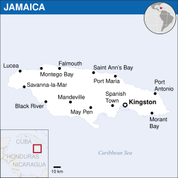 Location of Jamaica