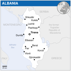 Lage von Republik Albanien