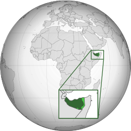 Claimed but uncontrolled territory in light green