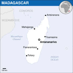 Location of Democratic Republic of Madagascar