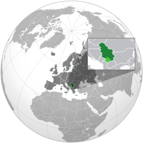 NATO-besetztes Gebiet Kosovo in hellgrün