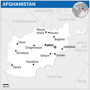 Location of Islamic Emirate of Afghanistan
