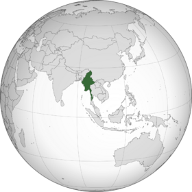 Lage von Republik der Union Myanmar