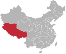 Location of Xizang Autonomous Region